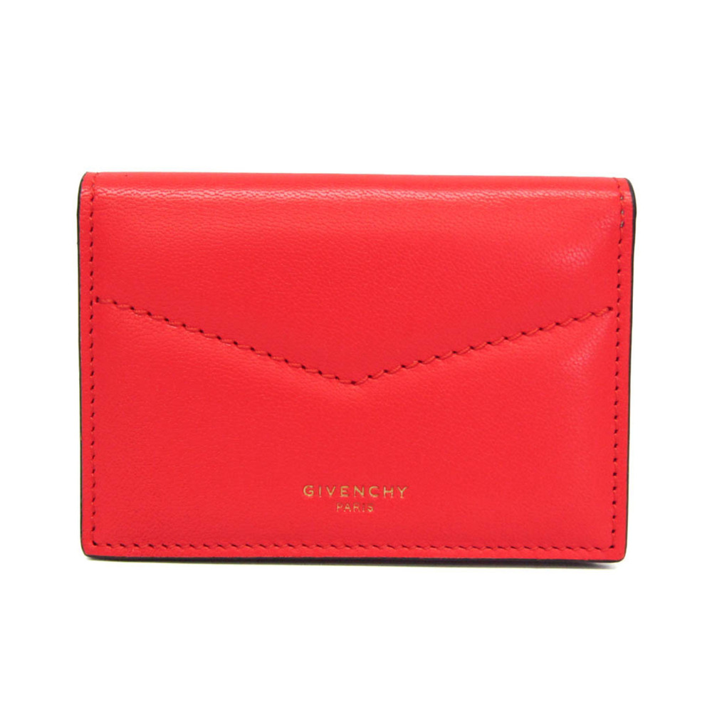 Givenchy BB608YB0CC Leather Card Case Red Color